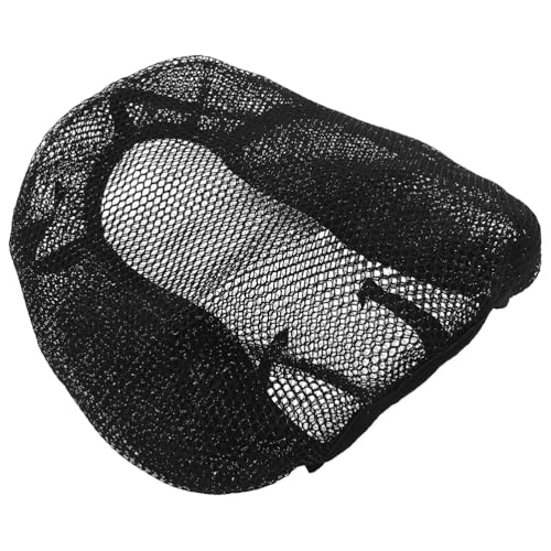 Funda de asiento para moto de malla protectora negra transpirable universal 6