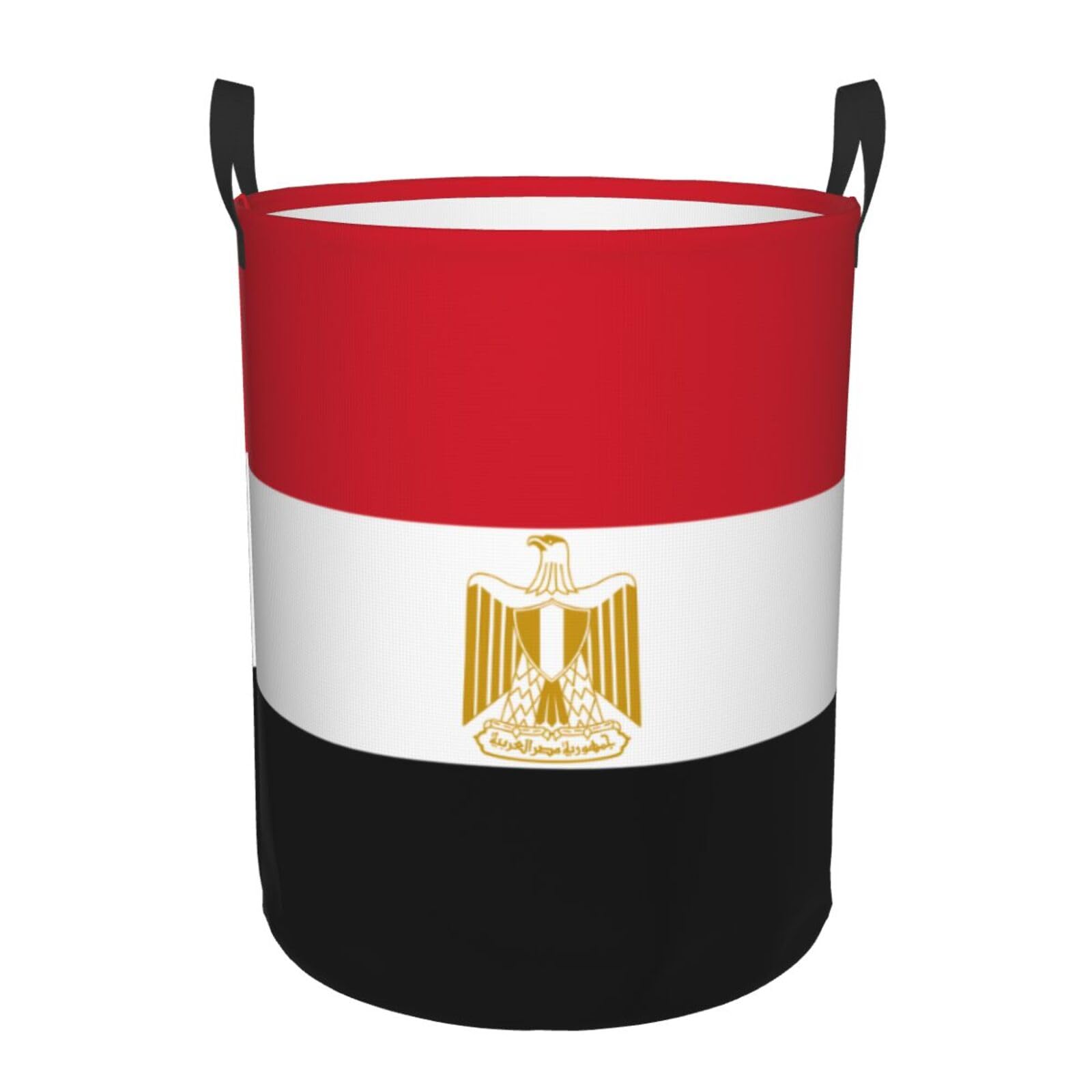 M Collapsible Egyptian flag Print Circular Hamper Round