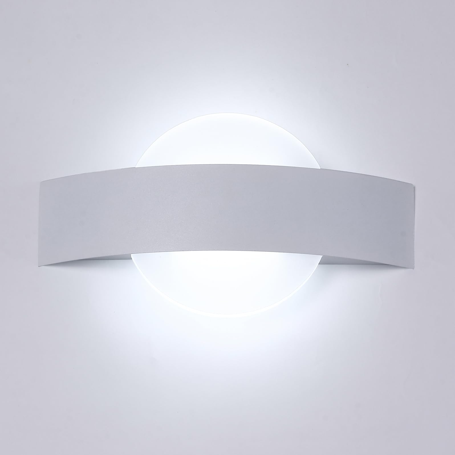 Comely kinkiet wewnętrzny LED, biały kinkiet 12W 1350 lm, nowoczesny akrylowy kinkiet do sypialni, korytarza salonu, zimne białe światło 6500K