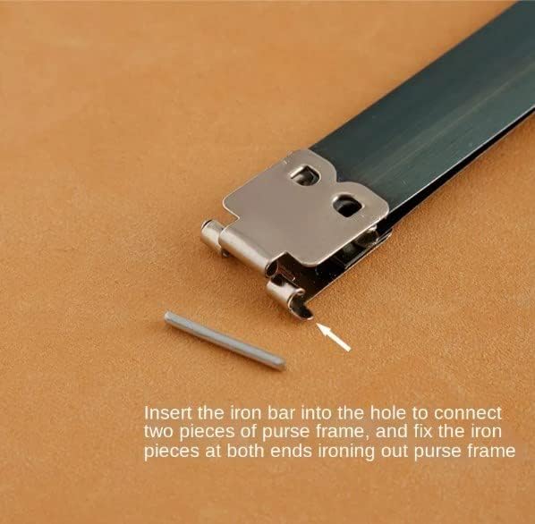 Tia Metal Internal Flex Frame Kiss Clasp with Pins for Leather Squeeze Coin Purse DIY Handbag (5 Inches, 6Pcs)