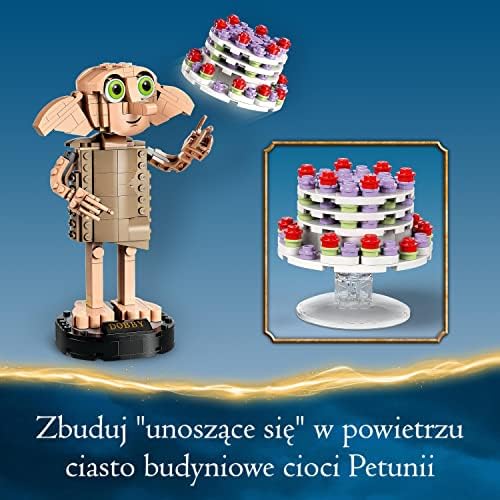 LEGO 76421 Harry Potter Skrzat domowy Zgredek, Ruchomy Model Figurki Kultowej Postaci, Zabawka dla Dzieci i Dekoracja Pokoju, Prezent dla 8-letnich Dziewczynek, Chłopców, Nastolatków