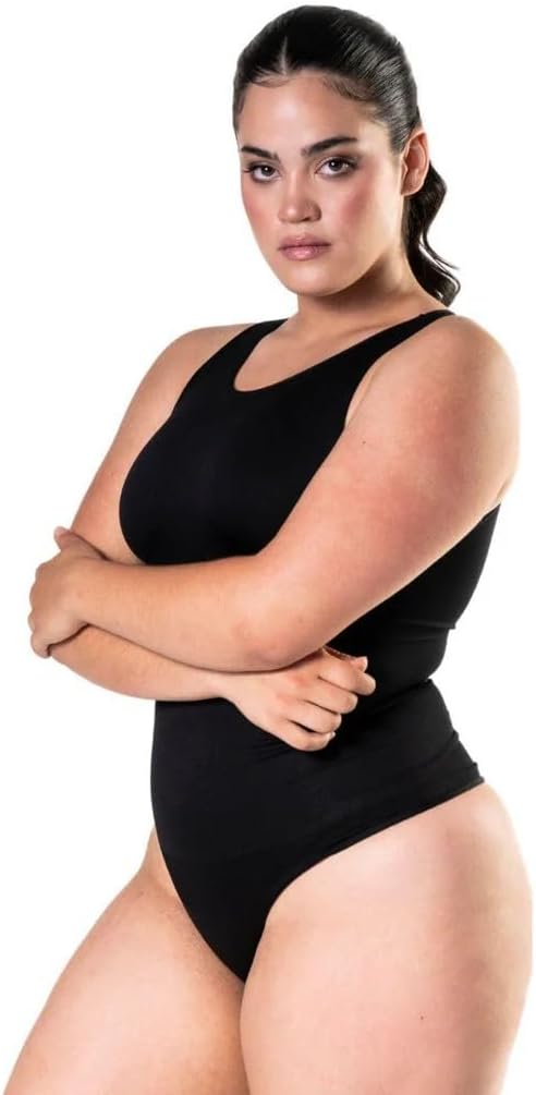 HeyShape Bodysuits for Women - Round Neck Leotard, Tank Top Thong - Body Shaper Tummy Control Shapewear for Women