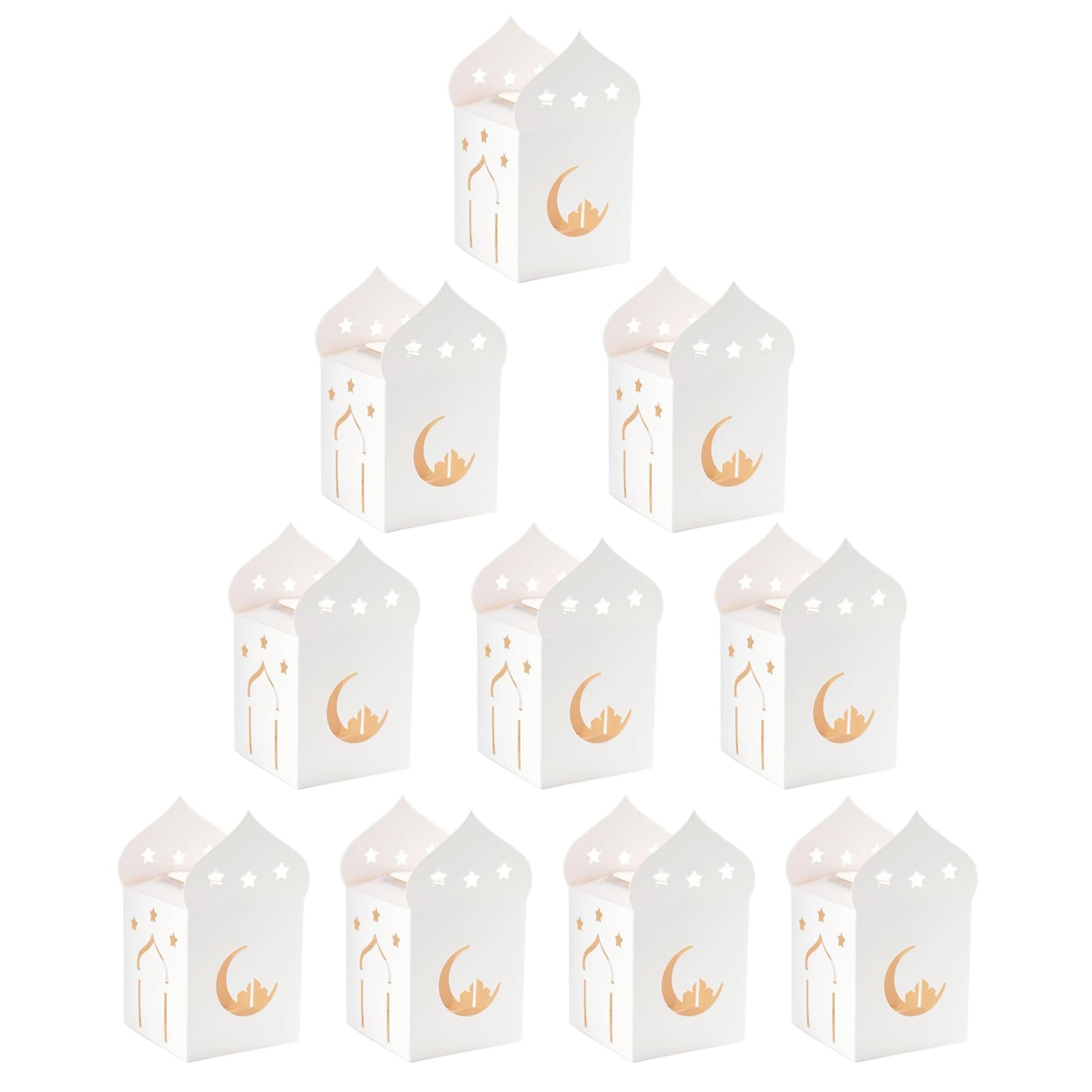 Kalttoy 10Pcs Elegant Eid Celebration Candy Boxes Beautifully Crafted Candy Boxes Holders for Eid Holiday and Social Event Festival Gift Packaging