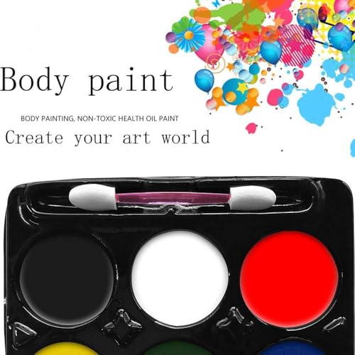 Image of Face Painting Kit 6 Colors,Dress up face color Ideal for Halloween, Festivals, Birthday Parties, Cosplay - 1pc