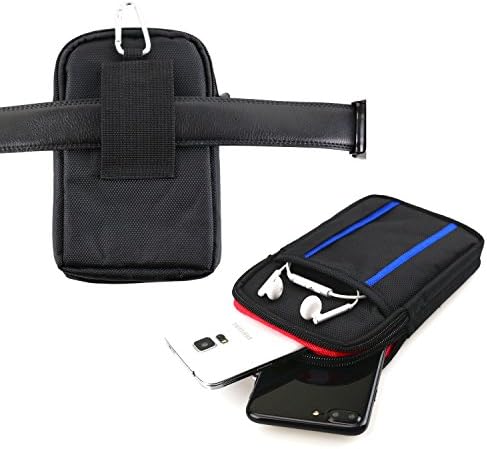 Dual Phone Case for Two Phones, Belt Loop Cell Phone Holder Mobile Carrying Holster Fits 2 iPhone 6/7/8 Plus, X, Galaxy S8/S9 Plus, LG - Tactical Double Pouch Nylon Bag Multipurpose Waist Pack