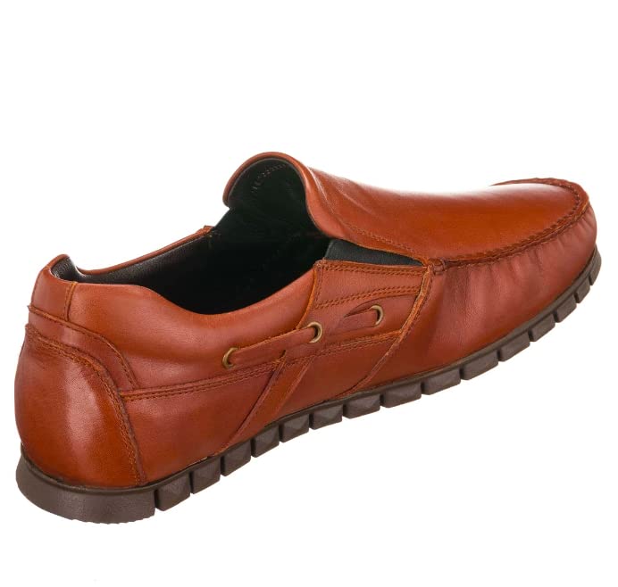 DALGALA Men's Hazelnut Big Size Handmade Leather Penny Loafers Casual Shoes Driving Loafers Slip On Shoes4