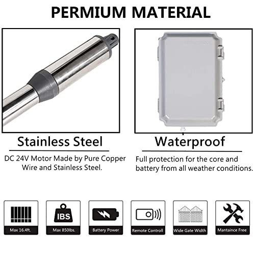 Dc House Solar Automatic Gate Opener With Remote Complete Kit&Electric Lock Drop Bolt Ac/Dc Compatible Dual Swing Gate Opener Kit #TOP1