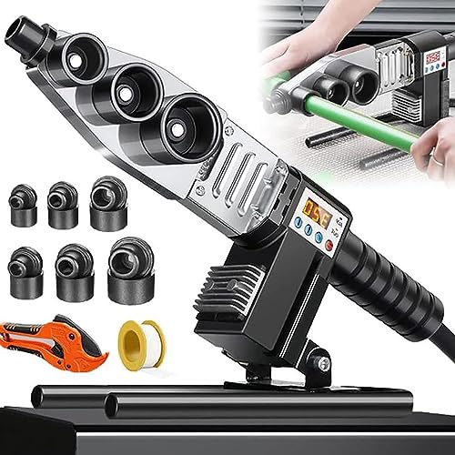 Professionale PPR Tubo Saldatore 20-63mm Digitale Presa Fusione con Anti-Block Dies, Piatto di riscaldamento in alluminio per sistemi d'acqua in plastica PE PB, Dissipazione di calore efficiente