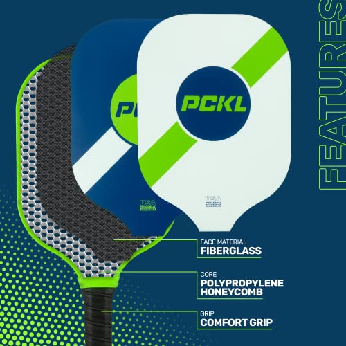 Pckl Pickleball Starter Bundle Series 2 Paddles And 4 Pickleball Balls Set | Usa Pickleball Approved | Fiberglass Face With Large Sweet Spot | Honeycomb Core #TOP1