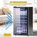 LUMENOX 108L Under Counter Fridge, UV-Protected Double Tempered Glass Door,Drinks Fridge with Digital Display (4°C to16°C), Blue Soft Glow, for for Home Bar, Kitchen & Office