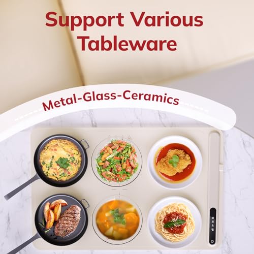 morpilot Elektrischer Speisenwärmer mit Einstellbarer Temperatur, Faltbare Kochplatte mit elegantem Design und schneller Erwärmung, Warmhaltetablett für Partys, Buffets, Familientreffen – Bild 5