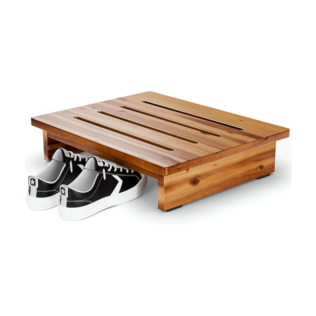 One Step Stool for Adults 3.5" - Wooden Step Stools for Bed - 200lbs Safety Stepping Stool Bathroom Aid for Handicap, Elderly, Seniors, Kid, Bathtub, High Beds, Kitchens (Brown, 3.5" H)-picture-50