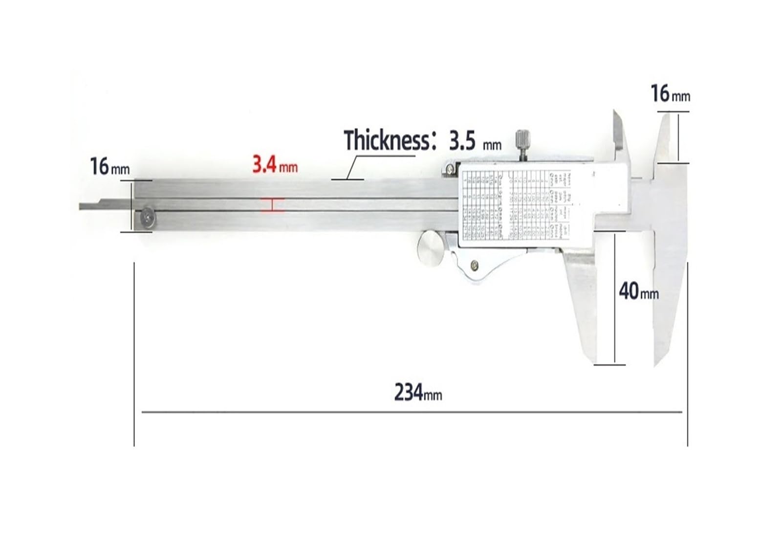 Calibro digitale Calibro a corsoio digitale in acciaio inossidabile Strumenti di misurazione della profondità(Metal Caliper)
