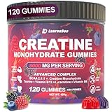 Creatine Monohydrate Gummies for Men & Women with L-Carnitine & Taurine, Sugar Free Chewable Creatine Pre-Workout Supplement for Muscle Strength, Muscle Builder, Energy Boost (Raspberry Flavor)