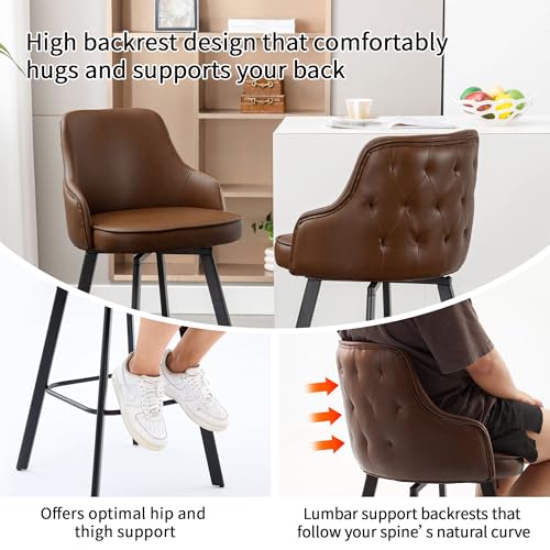 Image of Bar Height Bar Stools Set of 4, 30 inch Stools with Back for Kitchen Island