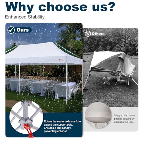 Image of MASTERCANOPY 10x20 Heavy Duty Pop Up Canopy Tent with Roller Bag(White)