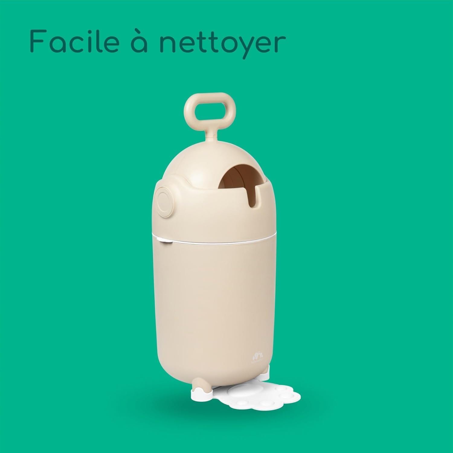 Bebeconfort Poubelle à couches anti-odeur taille M, Couvercle anti-odeur, Compatible avec tout sac poubelle, Peut contenir jusqu'à 20 couches, Utilisation à une main, Facile à nettoyer, Sand