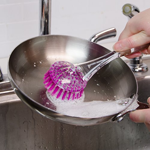 Image of Casabella Round Brush Scrubber 1ea, Assorted Colors (Pack of 2)