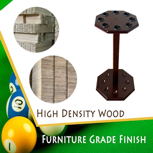 image for GACCO BILLIARDS Freestanding Billiard Cue Rack, Pool Table Accessories