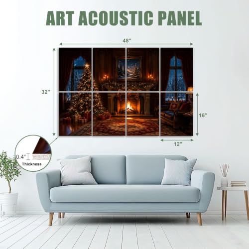 8 Pack Paneles Acústicos Decorativos para Pared 48"x32" - Reducción de Ruido y Eco, Autoadhesivos para Estudios de Grabación y Oficina miniatura 2
