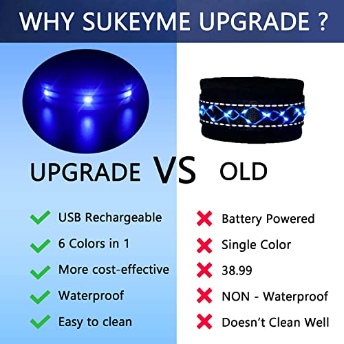 SUKEYME LED Horse Boots, LED Light up Horse Tack, USB Rechargeable 6 Colors in 1 LED Horse Leg Wraps - Added Visibility & Safety for Night Horse Riding (4pcs) - Thumbnail 2