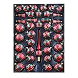 christbaumschmuck lauscha Mundgeblasen Lauscha 40er Christbaumschmuck, Weihnachtsbaumkugel Karo Muster, 38 Kugeln +Spitze+ Aufhänger, Handbemalt