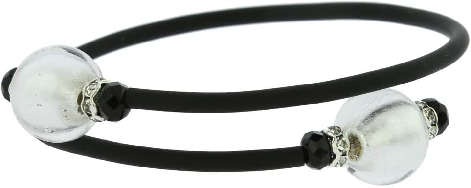 Glass Of Venice Murano Glass Venetian Glamour Bracelet - Silver White