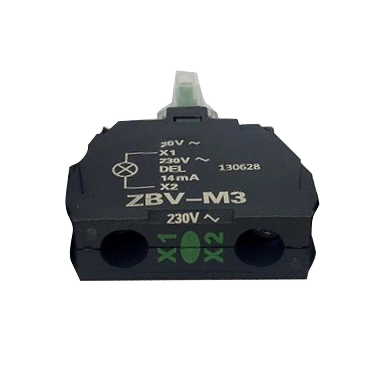 1PCS XB4 XB5 Indicator Module ZBVM1 ZBVM3 ZBVM4 ZBVM5 ZBVM6 ZBV-M1 ZBV-M3 ZBV-M4 ZBV-M5 ZBV-M6 Green AC230V 220V(ZBV-M3)