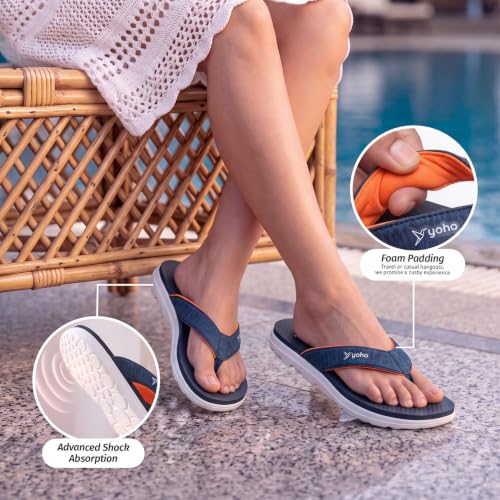 Image of YOHO Fauna 002 V-Strap Slippers for Women | Lightweight EVA Comfort | Platform Sole | Breathable Fabric Upper | Shock Absorption | Water-Resistant | Easy to Style