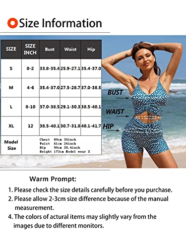 Swmmer Liket High Waisted Bikini Sets For Women Boy Shorts Swimsuits Sporty Bathing Suit Green #TOP5