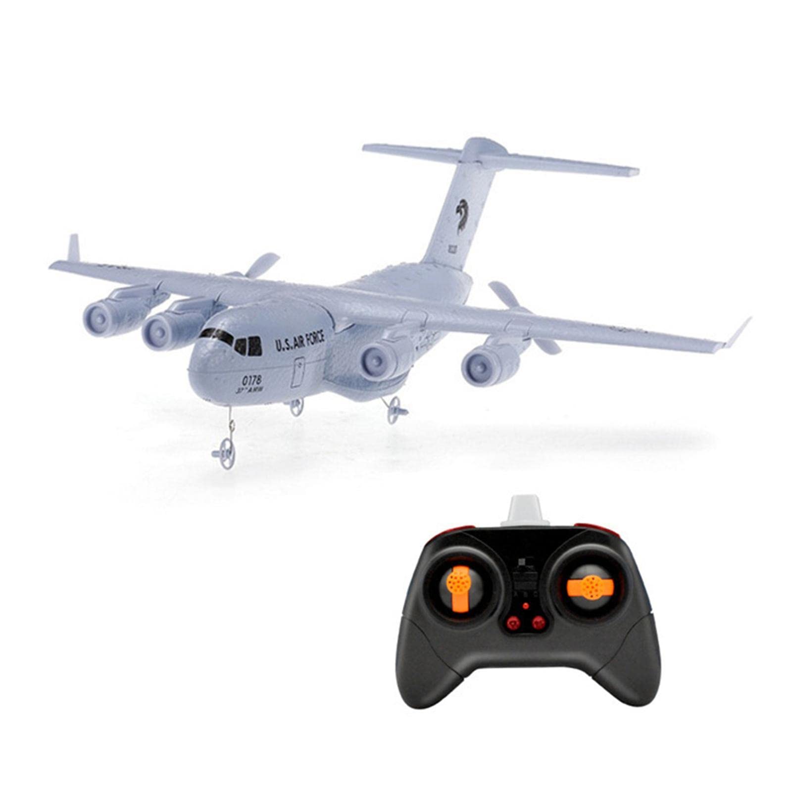 Aereo Radiocomandato RC, Modello di Aereo da Trasporto a 2 Canali, Motori Resistenti, Giocattolo Elettronico, Ideale Come Regalo per Bambini E Ragazzi, Set Standard+Luce