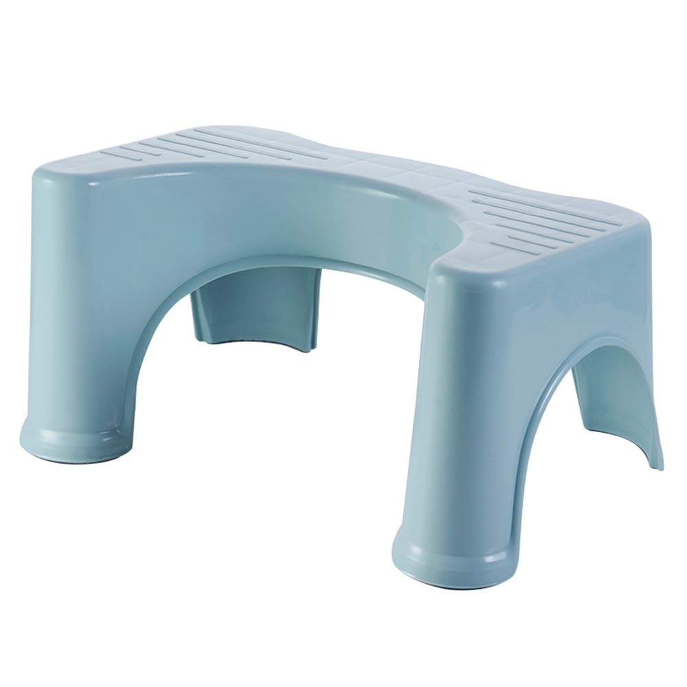 LIZHAIMING Bevel Thick Adult Non-Slip Toilet Stool Plastic Folding Footstool Bathroom Squat Aid Stool 3 Colors,Blue