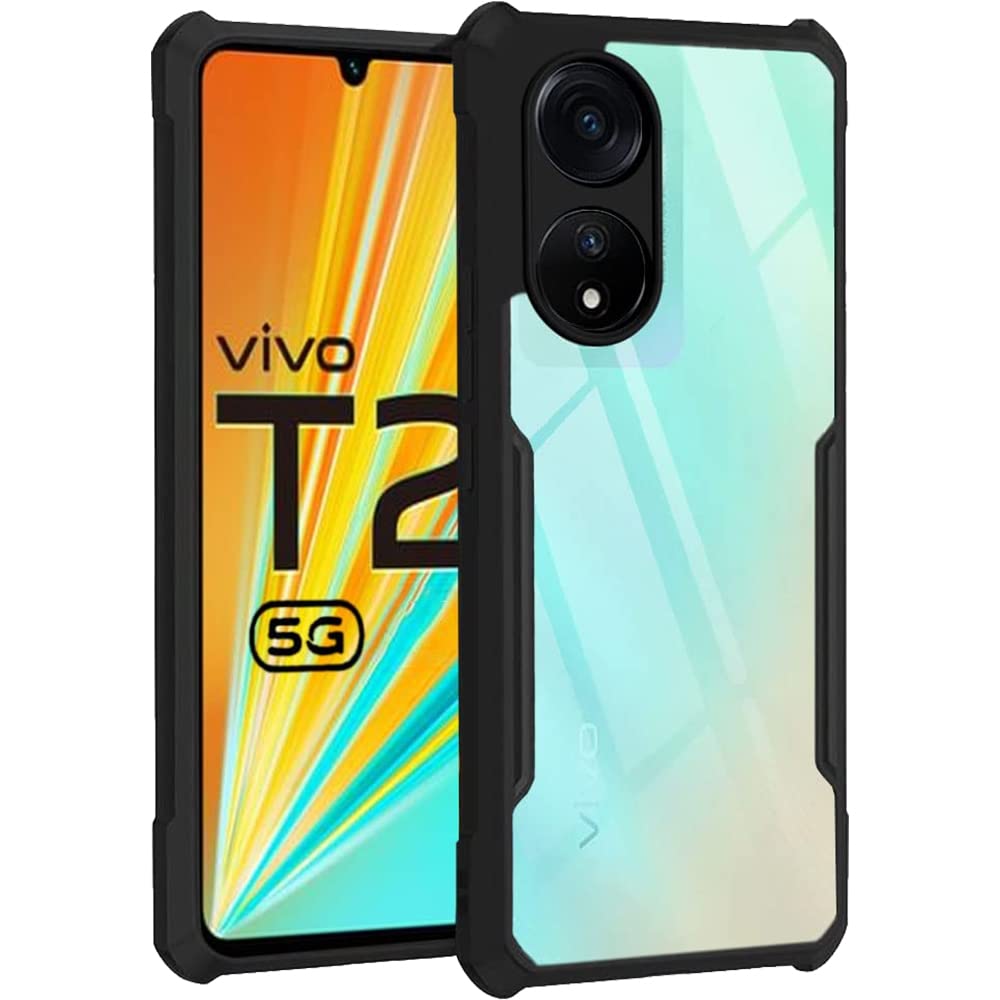 TheGiftKart TPU+PC Shockproof Crystal Clear Back Cover Case For Vivo T2 5G/Y100/Y100A 5G|360 Degree Protection|Protective Design|Transparent Back Cover(Black Bumper)Transparent (B0C2PNKW6N) Amazon Price History, Amazon Price Tracker