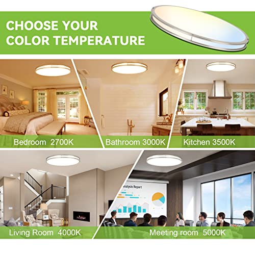 Image of hykolity 32 Inch Oval LED Ceiling Light,60W,4000LM,5CCT