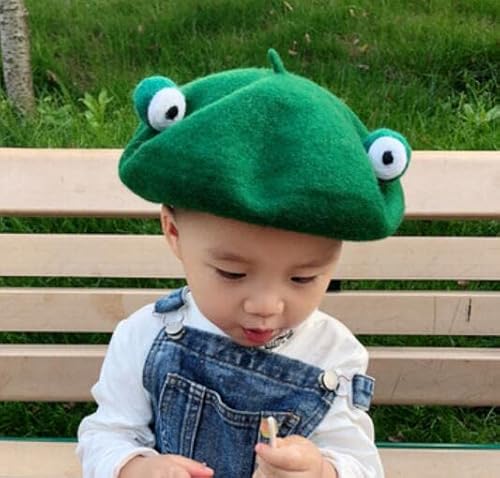 Japan Lolita Vintage Funny Frog Hat Beret Cap For Women Painter Genuine Green Gift #TOP6