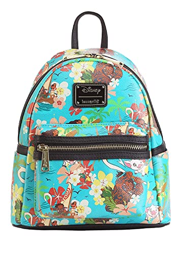 Sac à dos Loungefly Disney Moana imprimé intégral bleu canard avec finitions premium