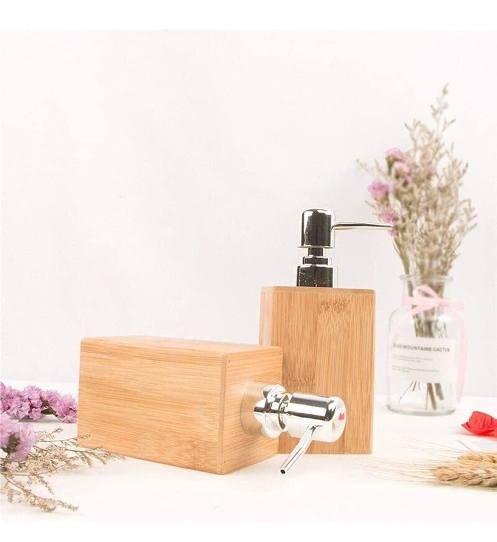 Dozownik mydła, kuchni Dozownik Mydła Bamboo Naturals, Wykonany Z Trwałego Bambusa, Stylowy Dodatek Do Zlewu łazienkowe dozowniki