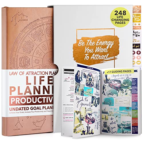 Law Of Attraction Planner - Deluxe Weekly, Monthly Planner, Journey To Increase Productivity & Happiness - Life Organizer, Gratitude Journal, Agenda, To Do List, Business Planner, Notes, Appointment Book, Undated Planner Start Anytime #TOP14