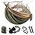 Sunyear Camping Hammock, Portable Double Hammock with Net, 2 Person Hammock Tent with 2 * 10ft Straps, Best for Outdoor Hiking Survival Travel