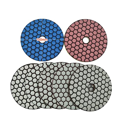 Homesen Conjunto de 7 peças de 4 polegadas, almofadas de polimento de diamante seco e úmido para már