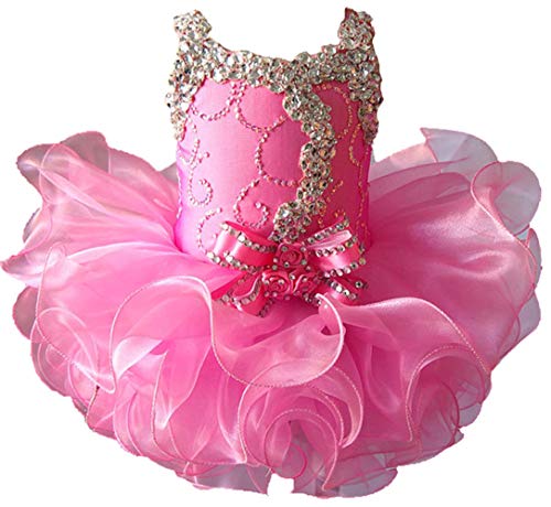 Jenniferwu G037-1 Infant Toddler Baby Newborn Little Girl's Pageant Party Birthday Dress Pink Size 9-12M #TOP20