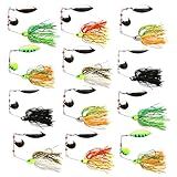 Spinnerbait Bass Fishing Lures Kit Spinner Baits Buzzbait Swimbait Hard Metal Lure Jigs Bait for Bass Trout Salmon Pike Freshwater Saltwater Fishing(12pcs)