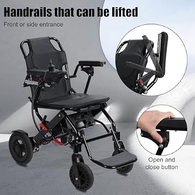2026 New Electric Wheelchairs for Adults Lightweight Foldable with Large Footrest, Lightweight Foldable Motorized Wheelchair, 15-Mile Range 500W Motor Portable Elderly Wheelchair