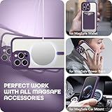 TIESZEN for iPhone 15 Pro Case, Compatible with MagSafe, Built-in Privacy Screen Protector and Camera Protection, Anti Spy Full Body Dustproof Shockproof Hard Phone Case 6.1", Purple - Image 4