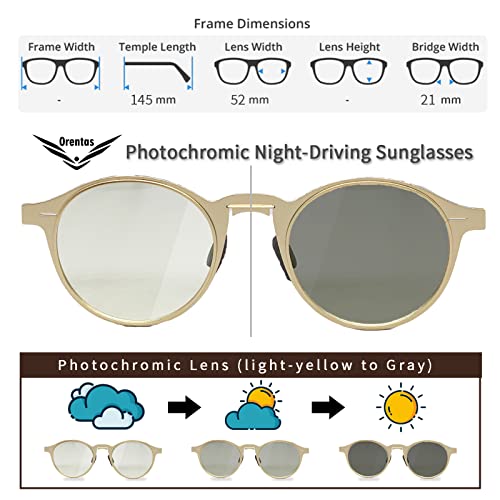 , Ultra Thin Metal Blue Light Block with Night Driving Photochromic Sun and Sunglasses (Combination of 2 Packs)3