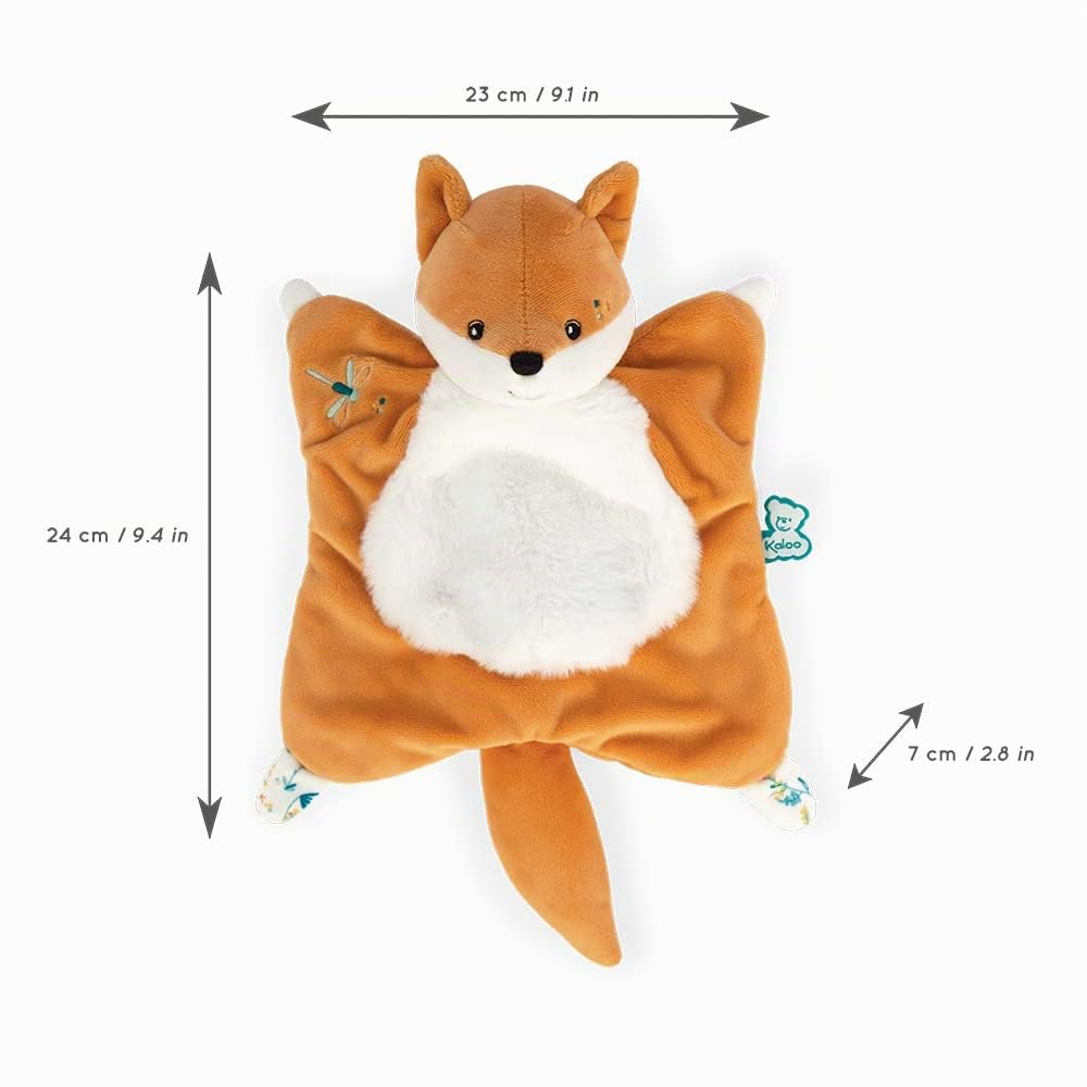 KALOO - Fripons - Doudou Carré Renard Léonard - Doudou Moelleux et Extra Doux - 20 cm - dès la Naissance, K960271 & Les Amis - Peluche Paprika Renard, K963488, 25 cm