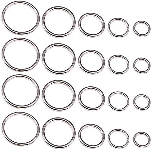 YIXI-SBest 50 Pcs Sliver Assorted Multi-Purpose Metal O Ring for Hardware Bags Ring Hand DIY Accessories - 13mm, 15mm, 20mm, 25mm, 32mm (O Ring)