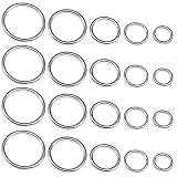 YIXI-SBest 50 Pcs Sliver Assorted Multi-Purpose Metal O Ring for Hardware Bags Ring Hand DIY Accesso