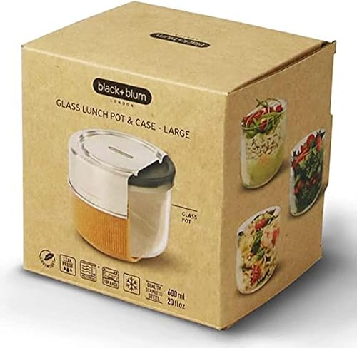 Miniatura 7 de Black+Blum - Recipiente de vidrio para preparar comidas, a prueba de fugas, recipiente de alimentos y lonchera, apto para microondas, congelador,