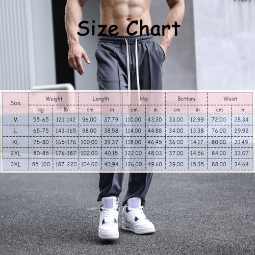 Loose Sports Pants for Men Casual Lightweight Drape Fitness Sweatpants Plus Size Trousers with Pockets3
